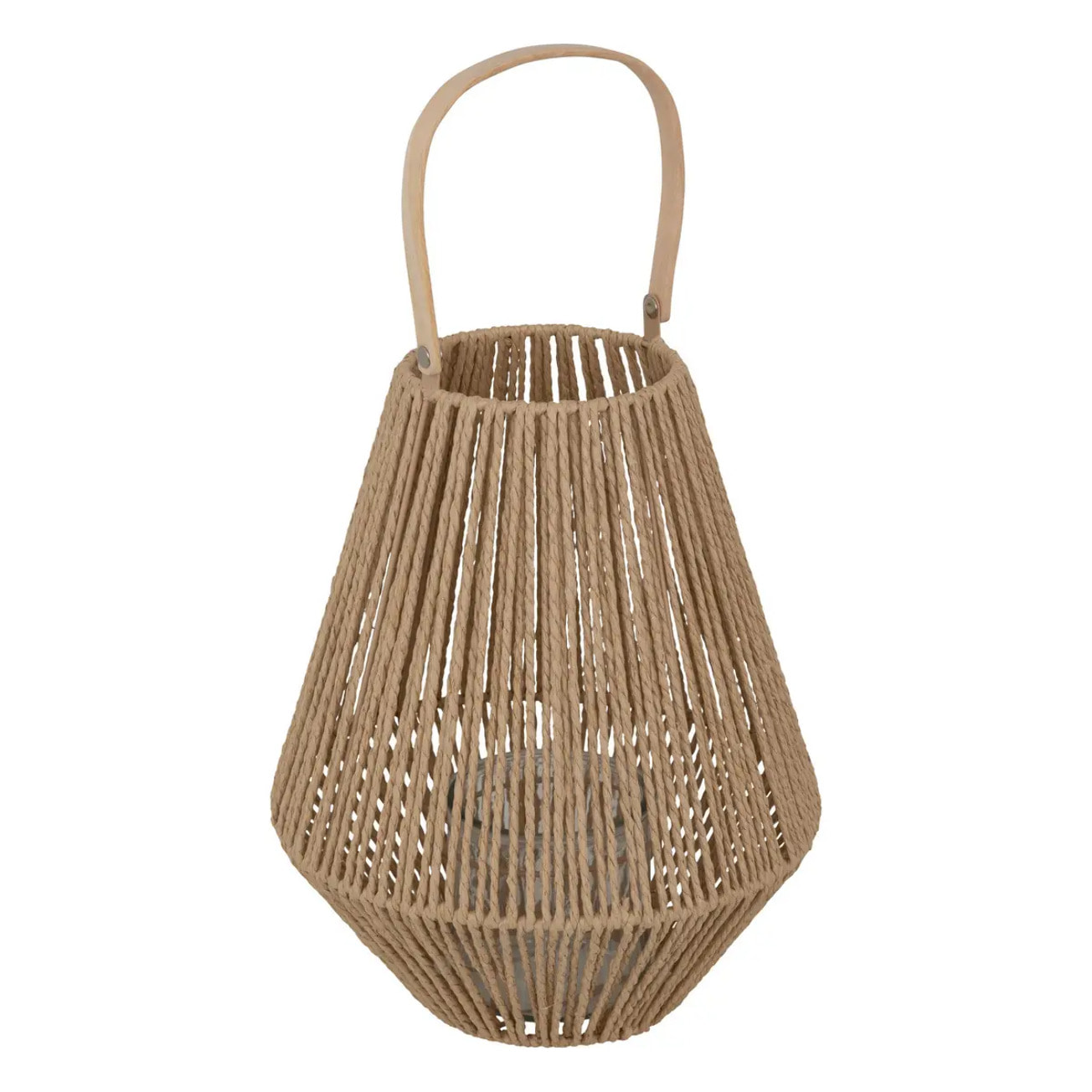 Lanterne "Ross" fibre végétale marron H31cm