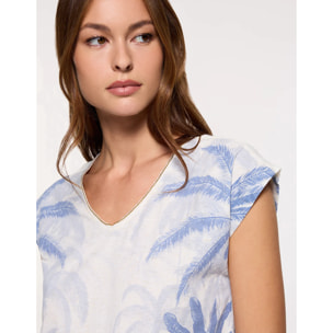 Camiseta Manga Corta Azul - Leaverna