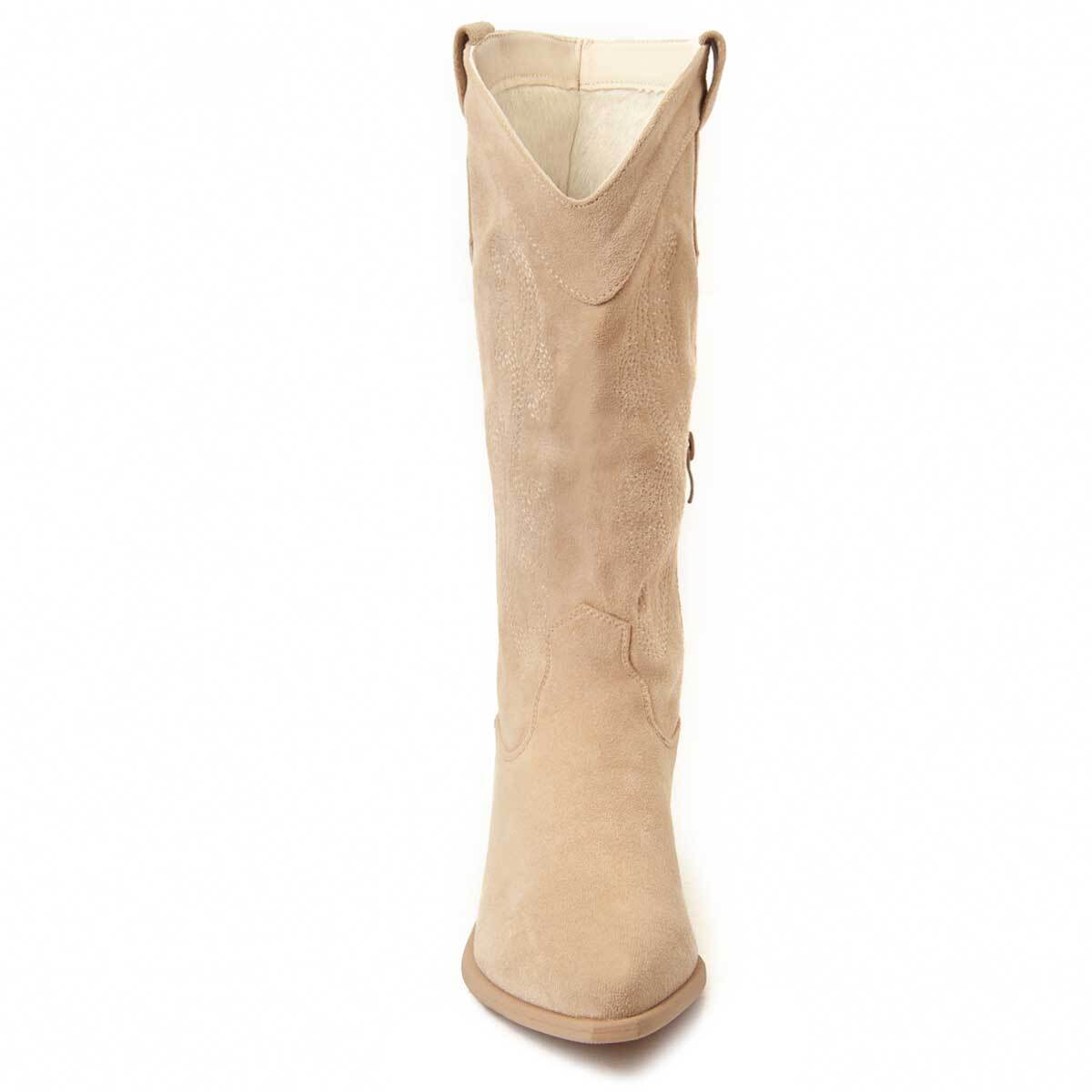 Bota de tacón - Beige - Altura: 6 cm