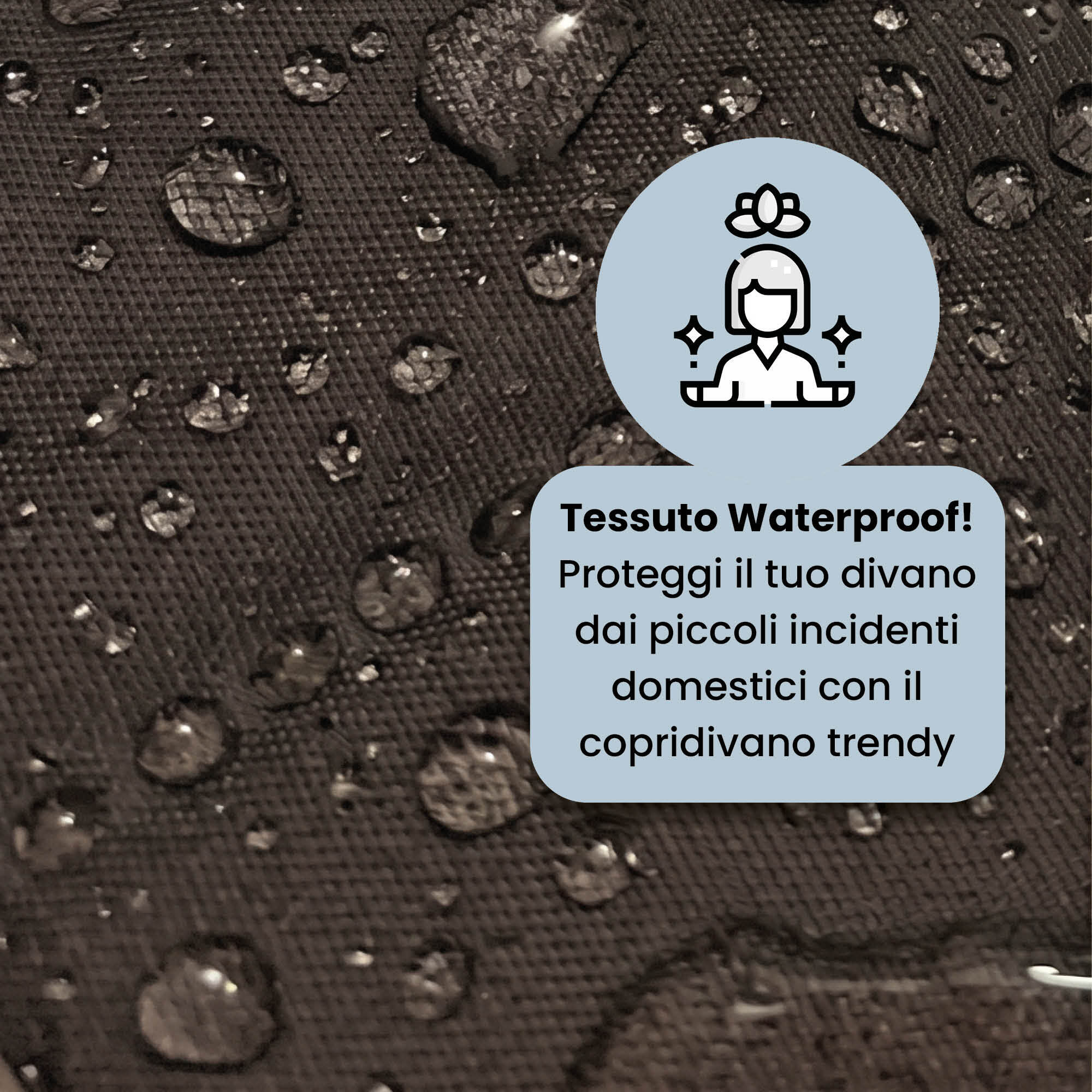 COPRIDIVANO TRENDY, Waterproof, Microfibra, No Stiro, Doubleface - MARRONE/PANNA