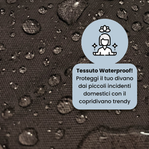COPRIDIVANO TRENDY, Waterproof, Microfibra, No Stiro, Doubleface - MARRONE/PANNA