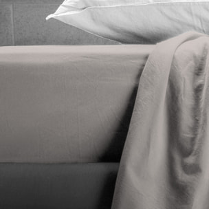 UNO CASA DESIGN Lenzuolo con Angoli Beatriz in 100% Cotone No-Stiro Tinta Unita_Singolo_naturale