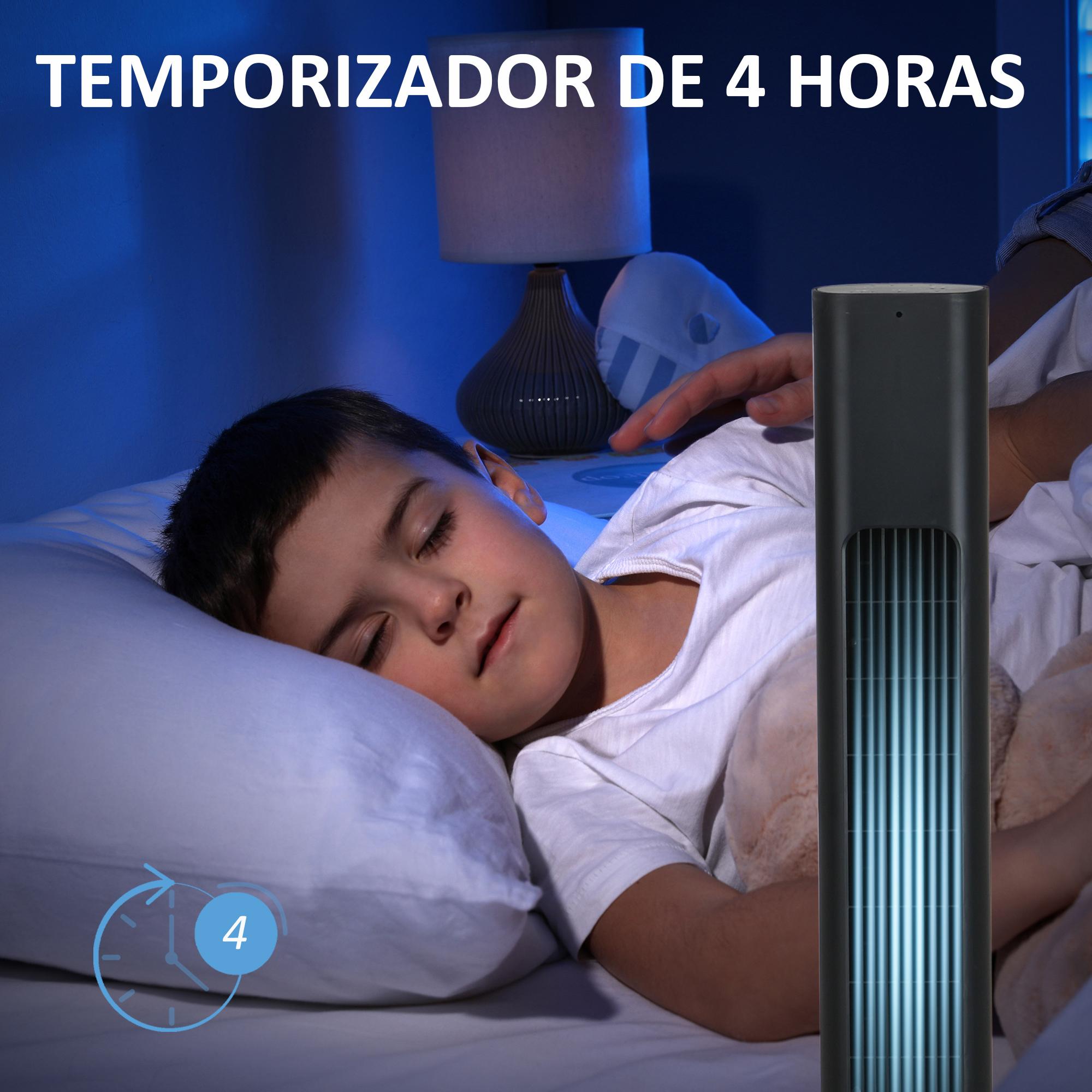 Ventilador de Torre con Mando a Distancia Oscilación de 75° Temporizador 3 Velocidades 3 Modos Silencioso para Hogar Dormitorio Oficina Ø18x78,5 cm Negro