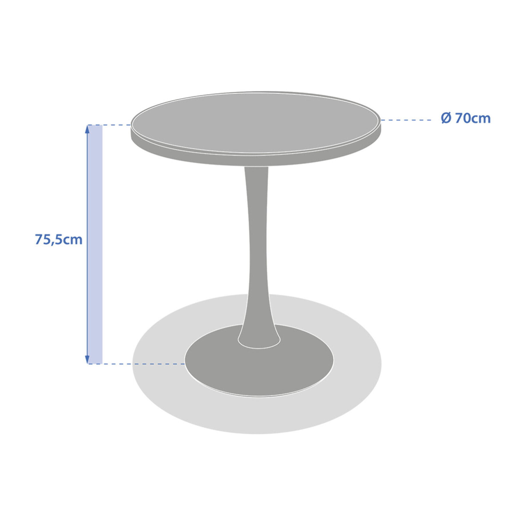 Table de jardin bistro "Ovialon" effet bois argile & lin en aluminium