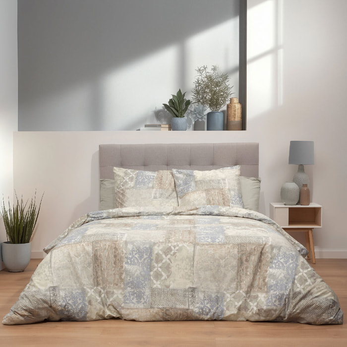 Juego de funda nórdica 240x220 cm + 2 fundas de almohada 65x65 cm - 100% algodón percal - ARIANE -