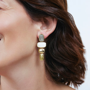 Pendientes Natha acabado oro amarillo 18k