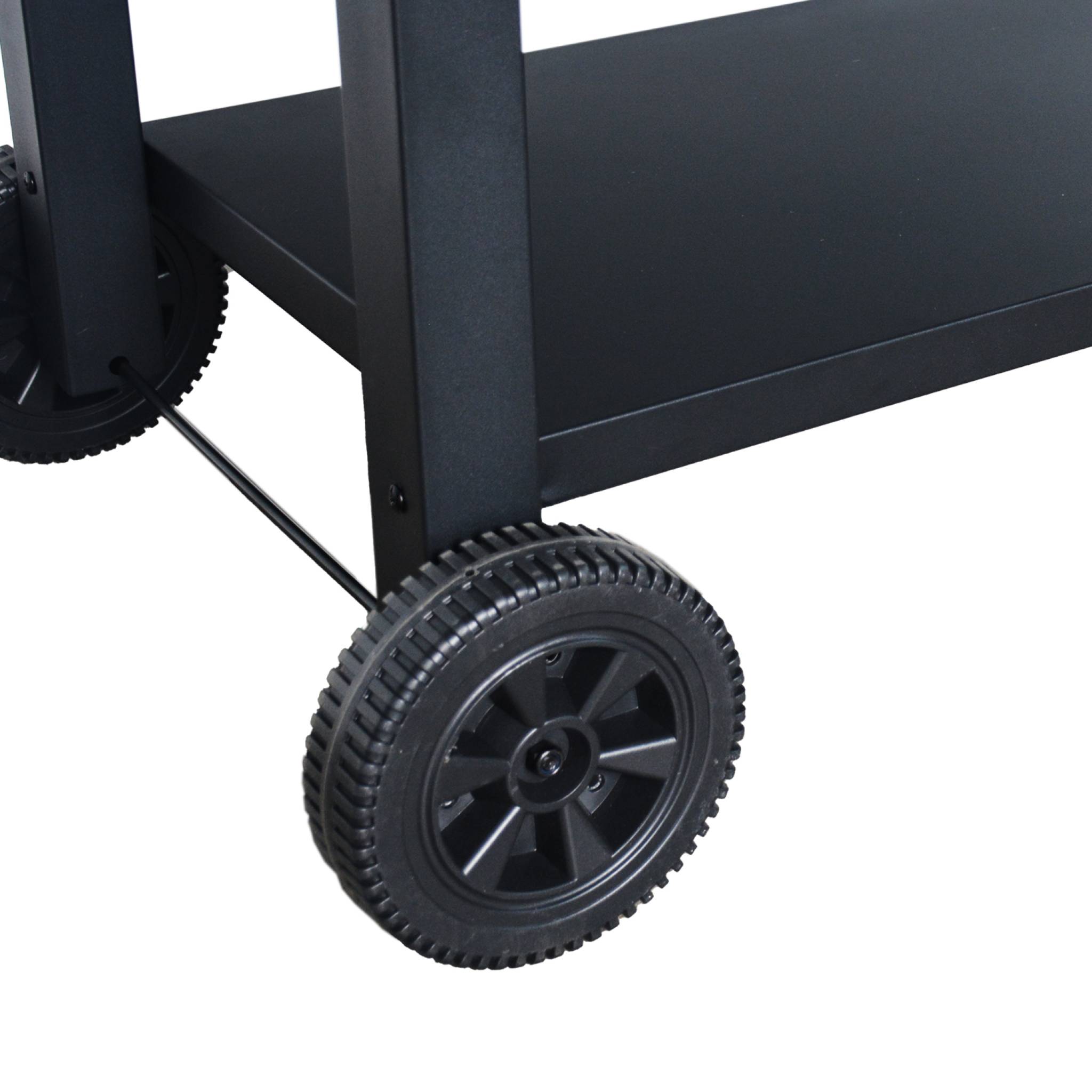 Barbecue Grill charbon de bois - Bernard XL Noir - Avec récupérateur de cendres. aérateurs. bac charbon ajustable et tablettes rabattables. L 160 x P 107.5 x H 141cm