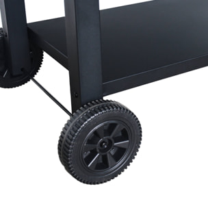 Barbecue Grill charbon de bois - Bernard XL Noir - Avec récupérateur de cendres. aérateurs. bac charbon ajustable et tablettes rabattables. L 160 x P 107.5 x H 141cm