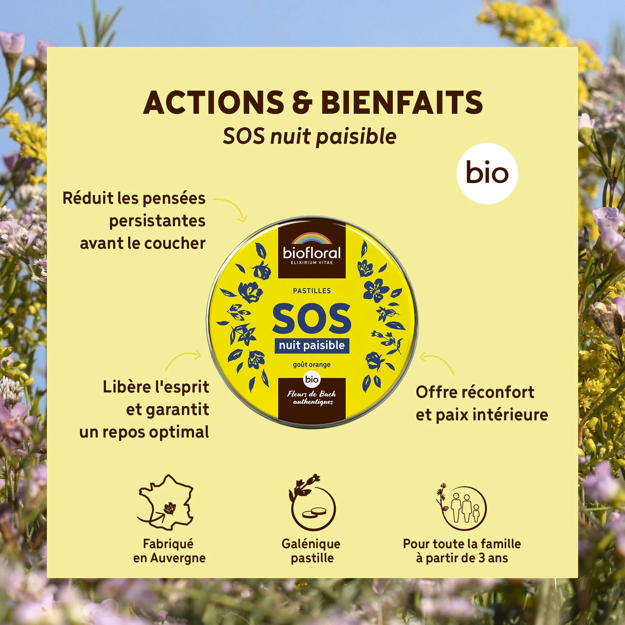 Biofloral - SOS Secours Nuit Paisible - Bio - 50 g
