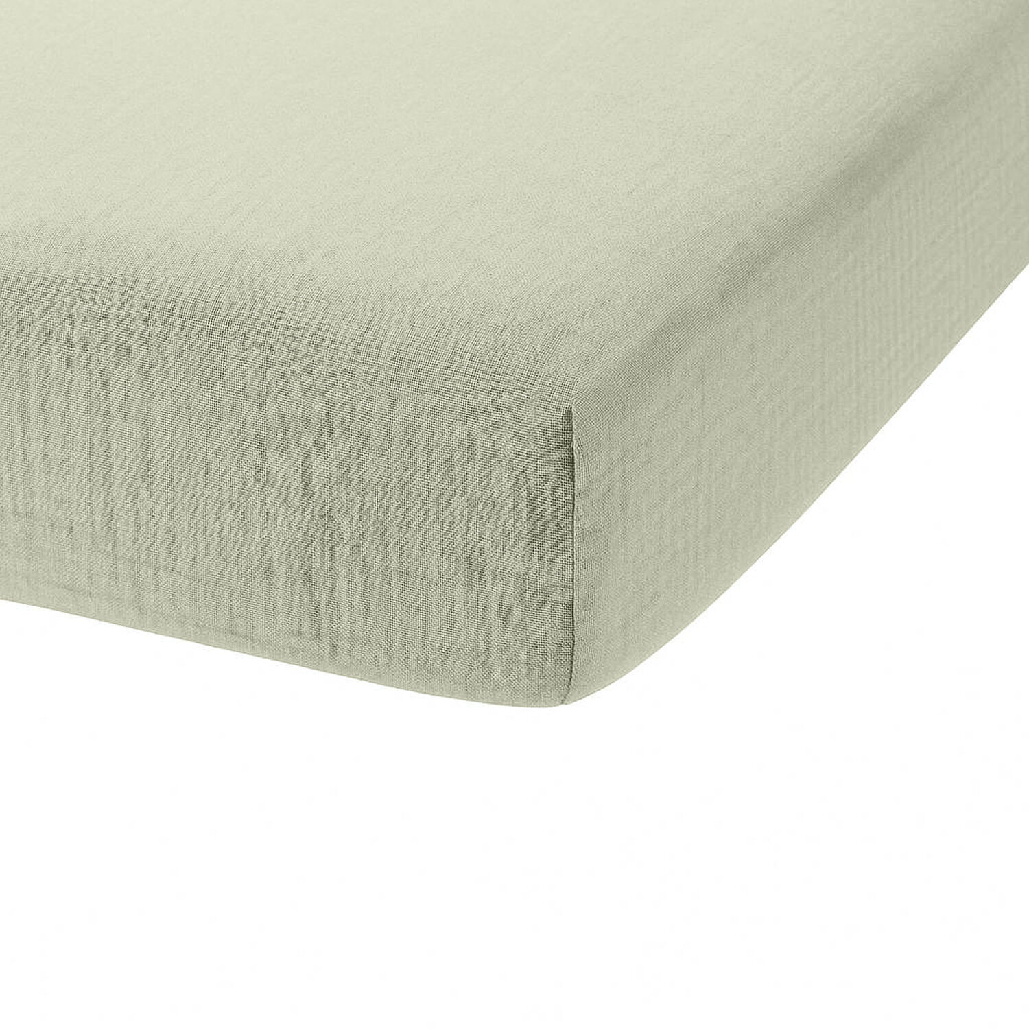 Drap housse - bonnet:30cm - 100% gaze de coton vert d'eau