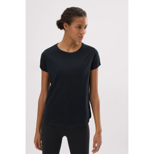 T-shirt basico in cotone stile sportivo nero