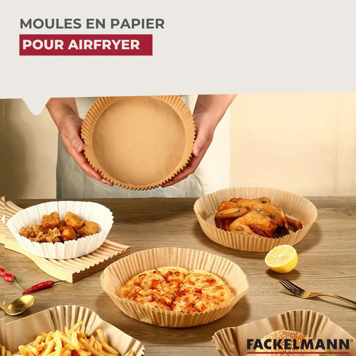 Ensemble de 100 Moules en papier pour air fryer carrés Fackelmann Divers