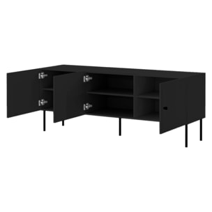Lavaggi - meuble tv - 3 portes - 150 cm - Noir