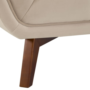 Fauteuil en velours beige - Mona