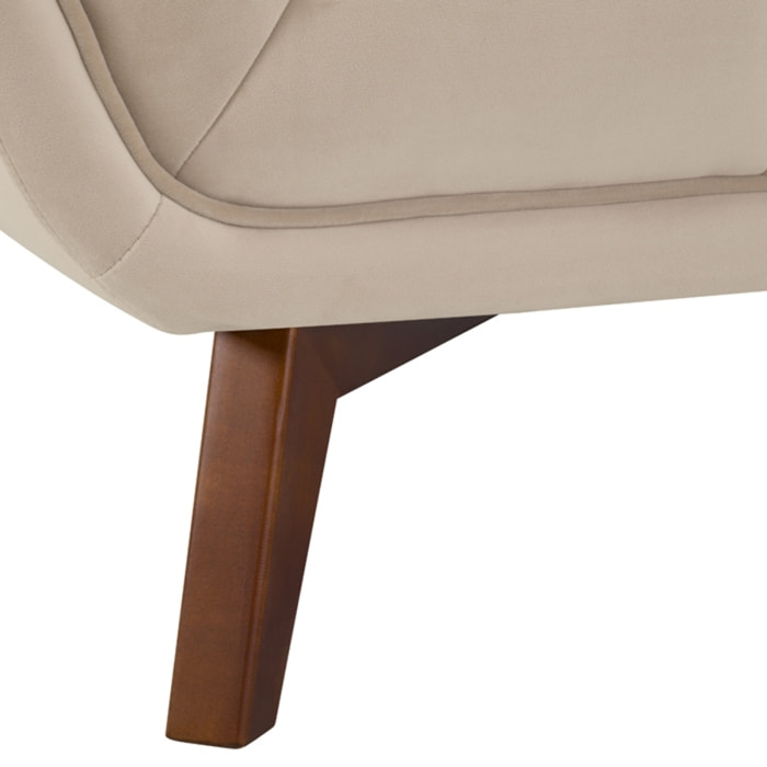 Fauteuil en velours beige - Mona