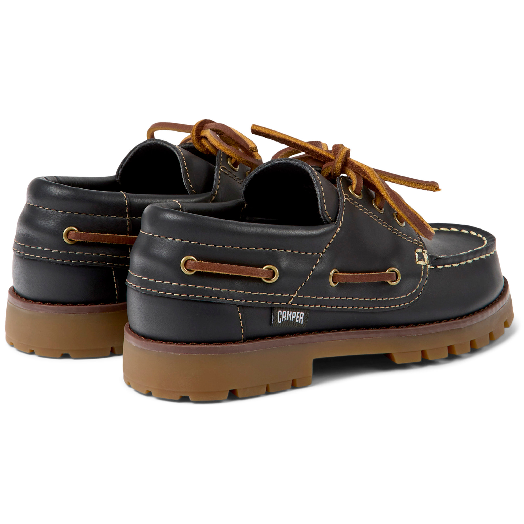 Zapatos de cordones - CAMPER Compas - Marron - Cuero liso