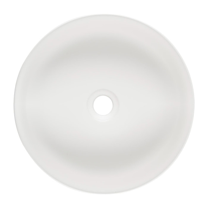 Vasque à poser ronde diamètre 39 cm - blanc mat - sans trop-plein - Infinitio SAT