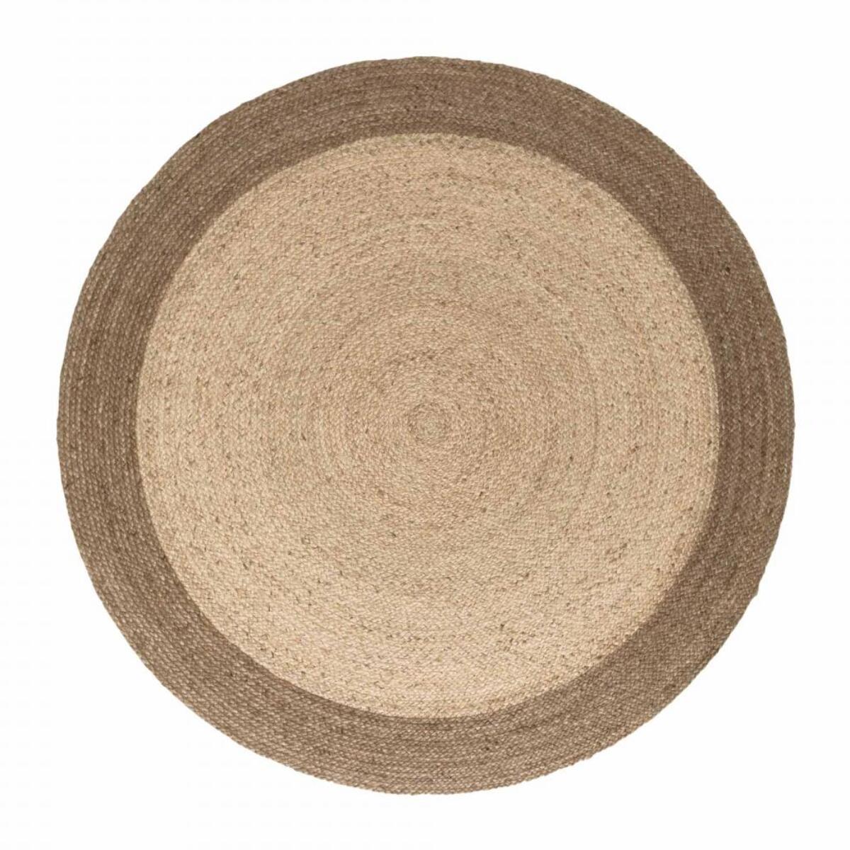 Tapis rond, motif simple authentique, voxa, jute tissé à la main
