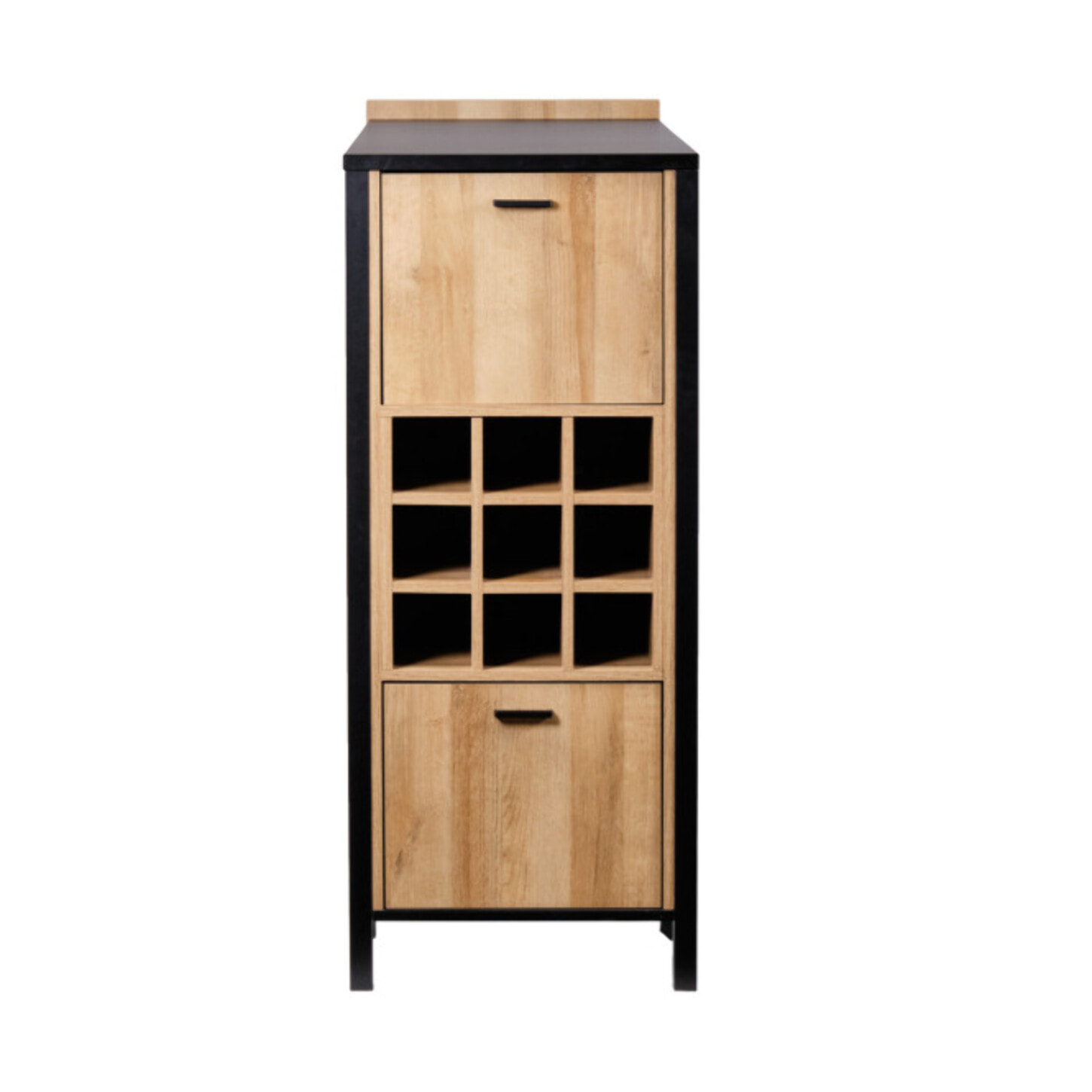 Bar avec rangement en bois effet chêne - MIAMI