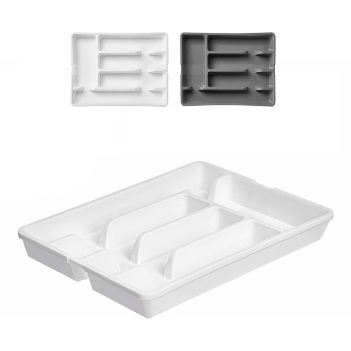 Pack 2 cuberteros plegables surtido de 2 colores gris y blanco.