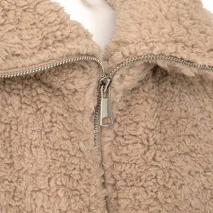 Pouf pliant Sherpa beige lin 70x85cm