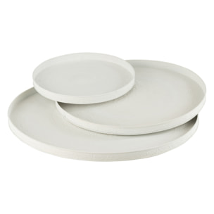 J-Line plateau Rond Classique - fer - blanc - large