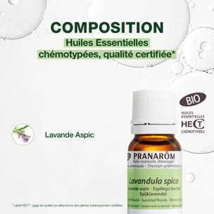 Pranarom - Huile Essentielle de Lavande aspic - Bio - 10 ml
