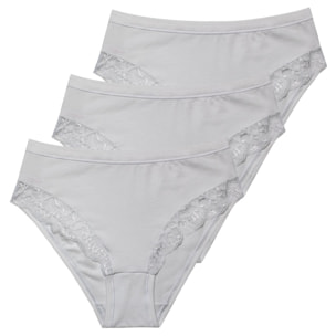 3 Slip da Donna Fianco Alto Nottingham in Cotone Modal, Art. SA6100, Bianco