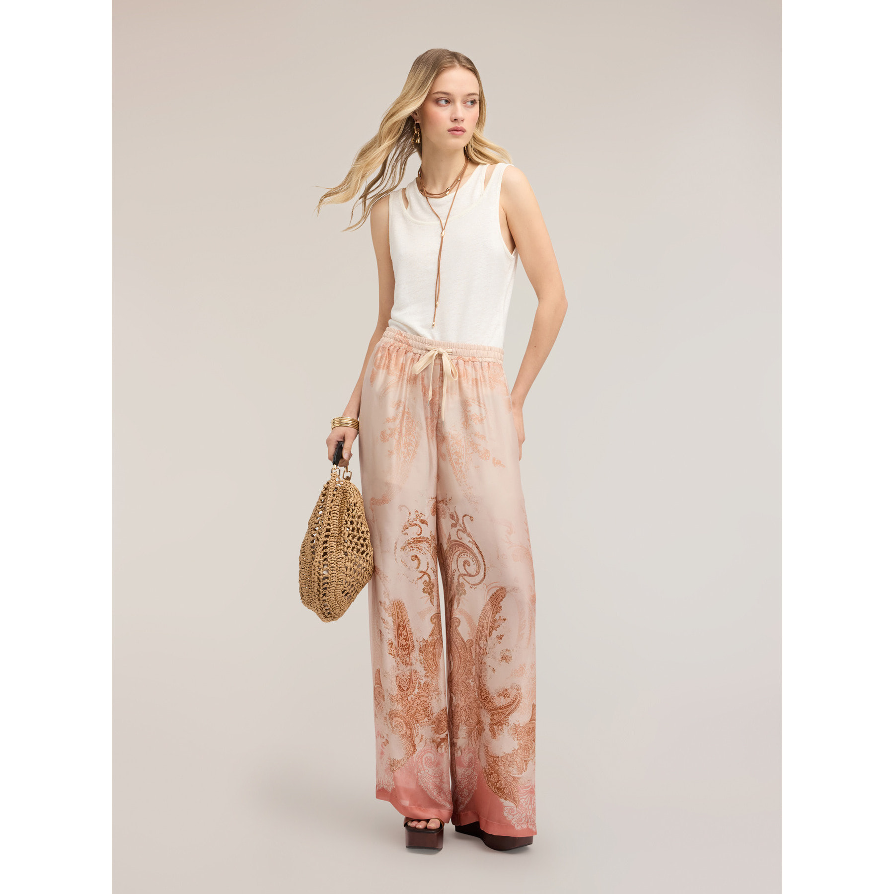 Motivi - Top in misto lino con cut-out sulle spalle - Bianco