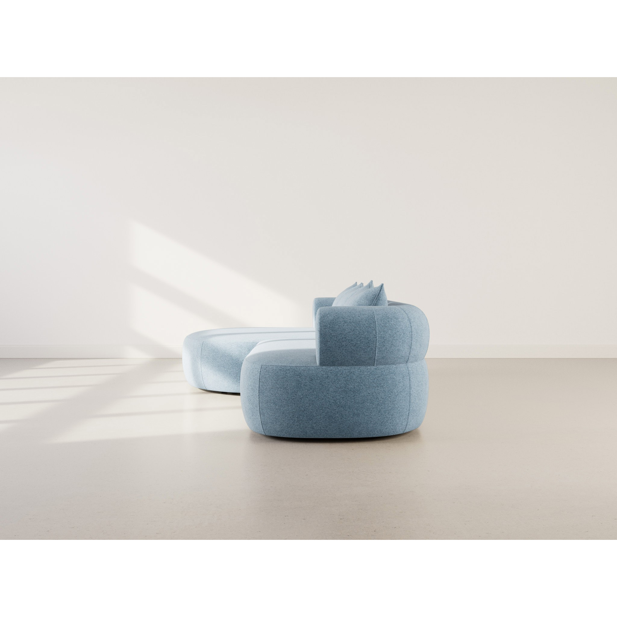 Angela - canapé d'angle gauche 4 places en velours texturé - Bleu