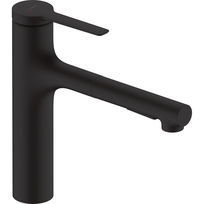 Zesis M33 Mitigeur de cuisine 160 avec douchette extractible 2 jets noir mat