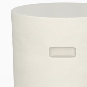Table d'appoint ronde en béton blanc D35 cm - Santorini