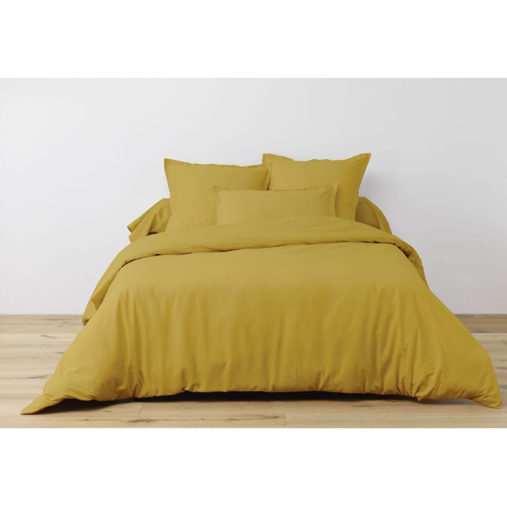 Parure De Drap 3pcs et Drap Housse 90x190cm Coton 57fils/cm2 Safran