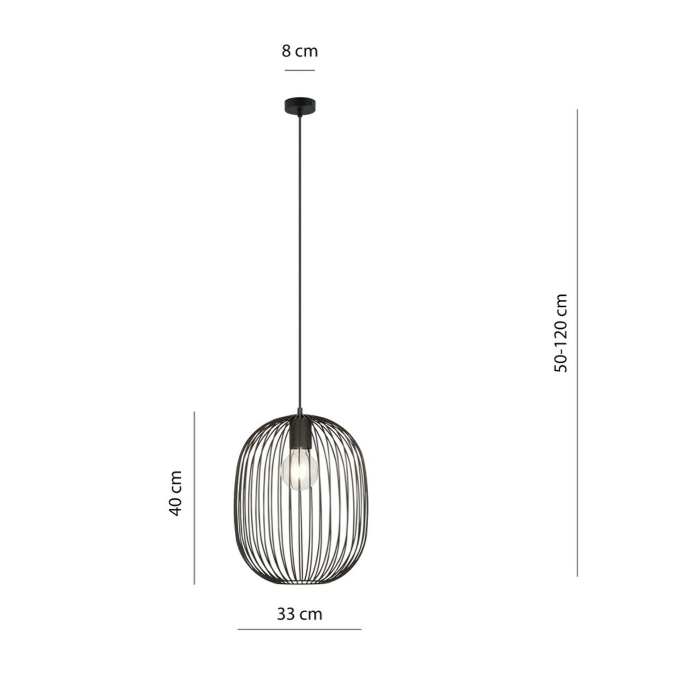 Lampada a sospensione ONYX in acciaio nero