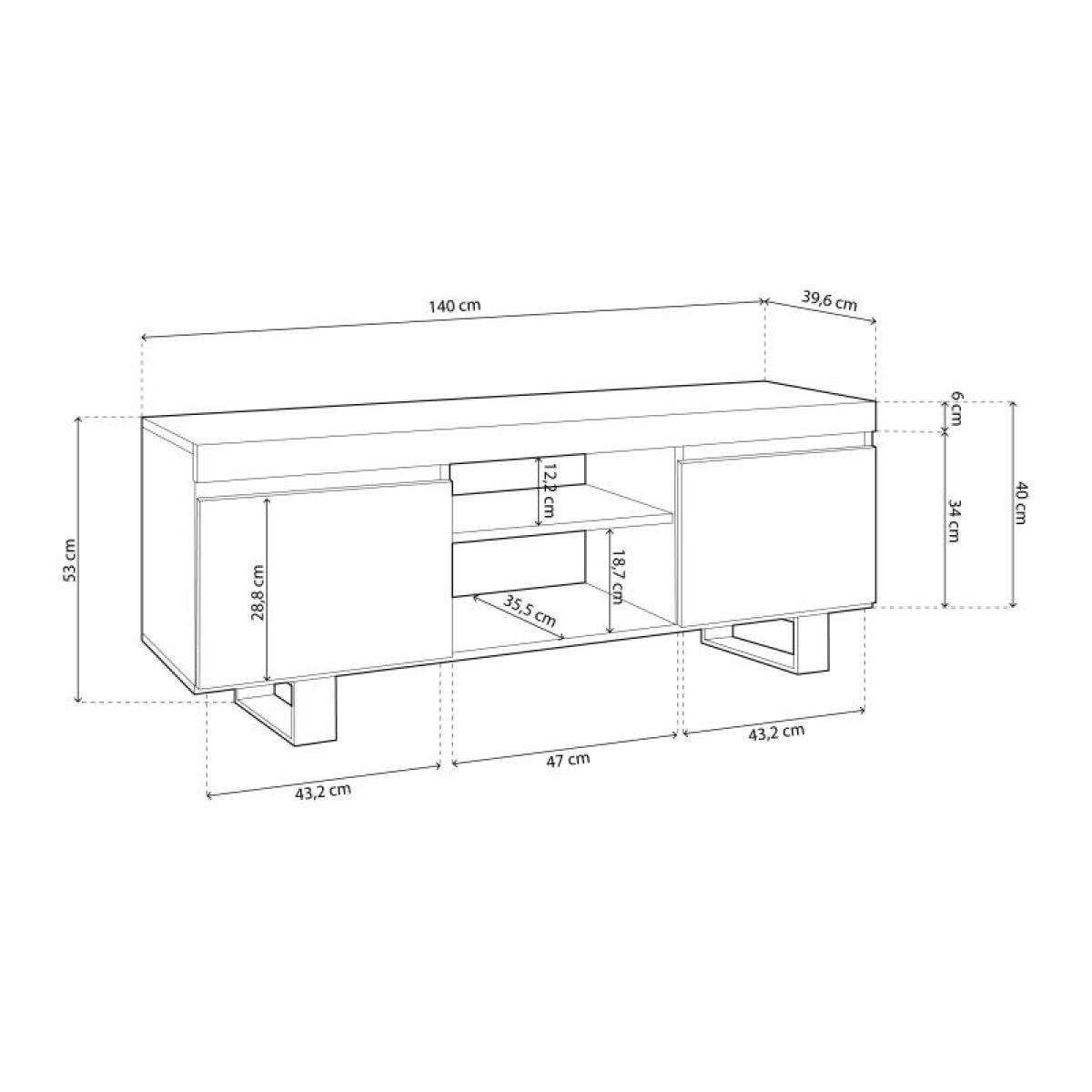 Mueble TV Ebos UP 140 Roble Nude - Ceniza