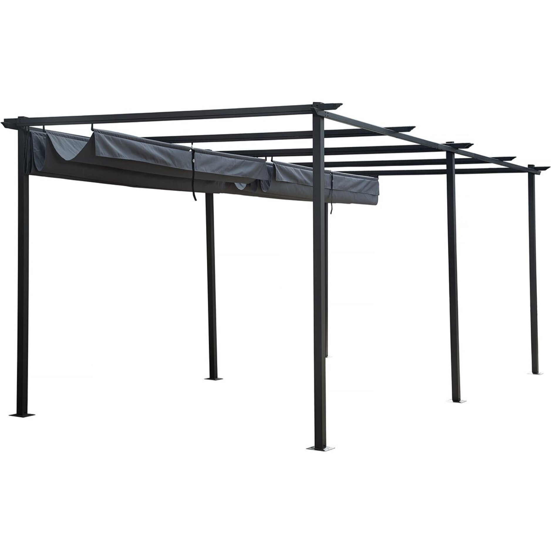 Pergola en métal avec toit rétractable - 3 x 6 m - Anthracite