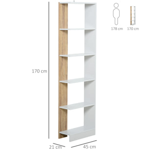 Estantería de Almacenaje Base Elevada de Madera 45x21x170cm