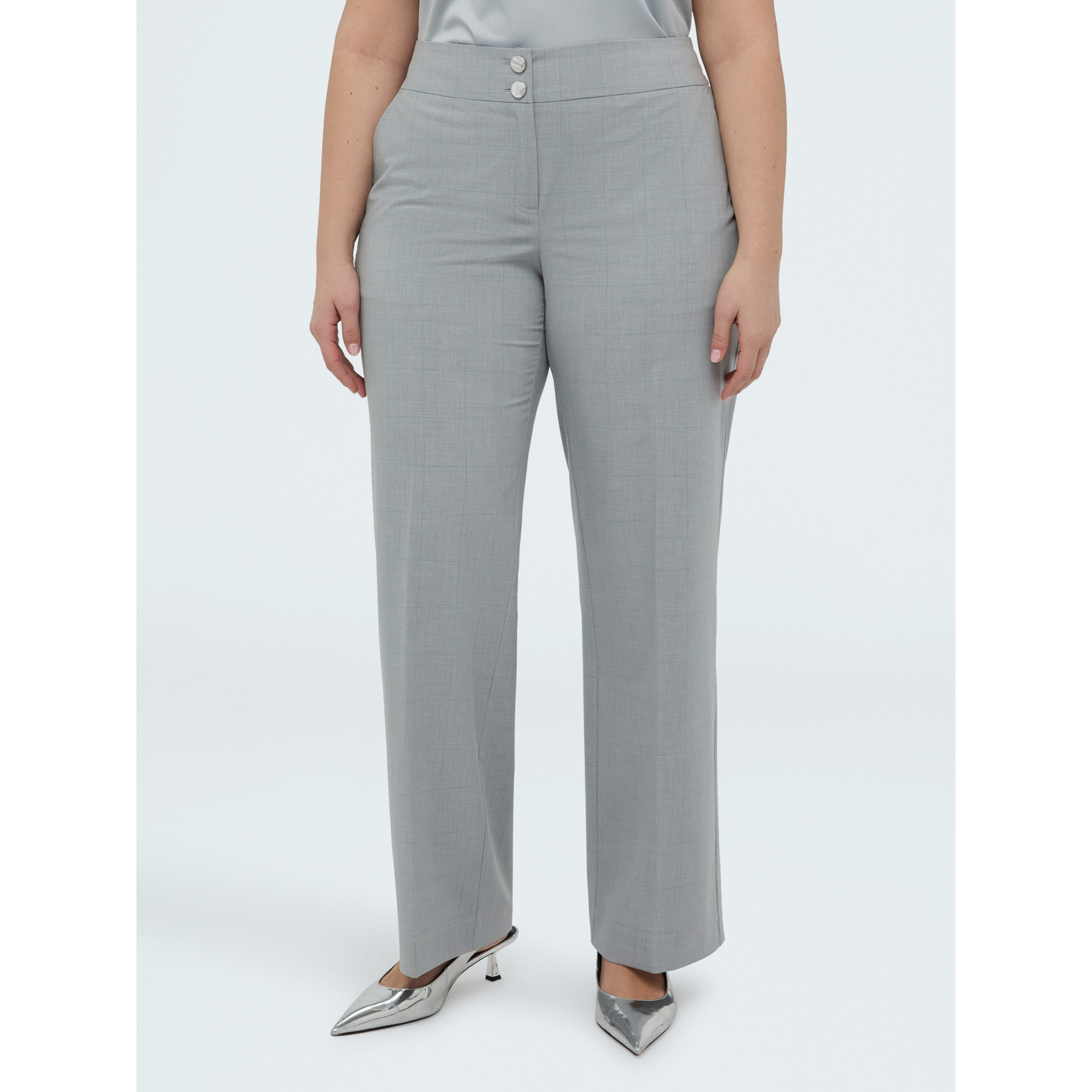 Fiorella Rubino - Pantaloni Regular stampa check - Grigio