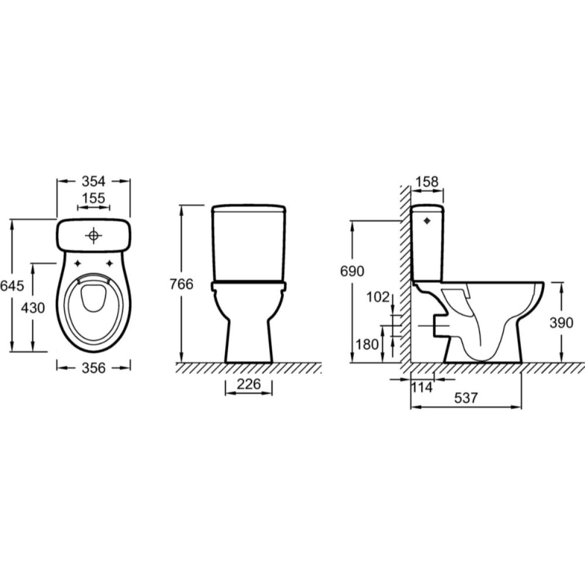 Lot de 2 WC à poser sans bride Patio + abattant