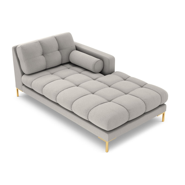 Méridienne droite "Bali" en tissu structurel gris clair