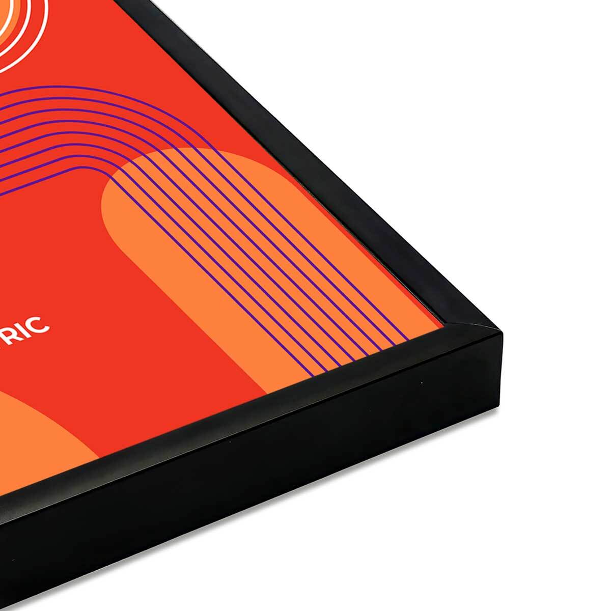 Affiche encadrée géométrique design rouge violet Affiche + cadre en métal - Noir