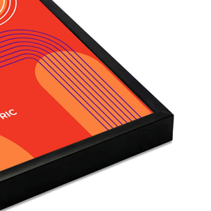 Affiche encadrée géométrique design rouge violet Affiche + cadre en métal - Noir