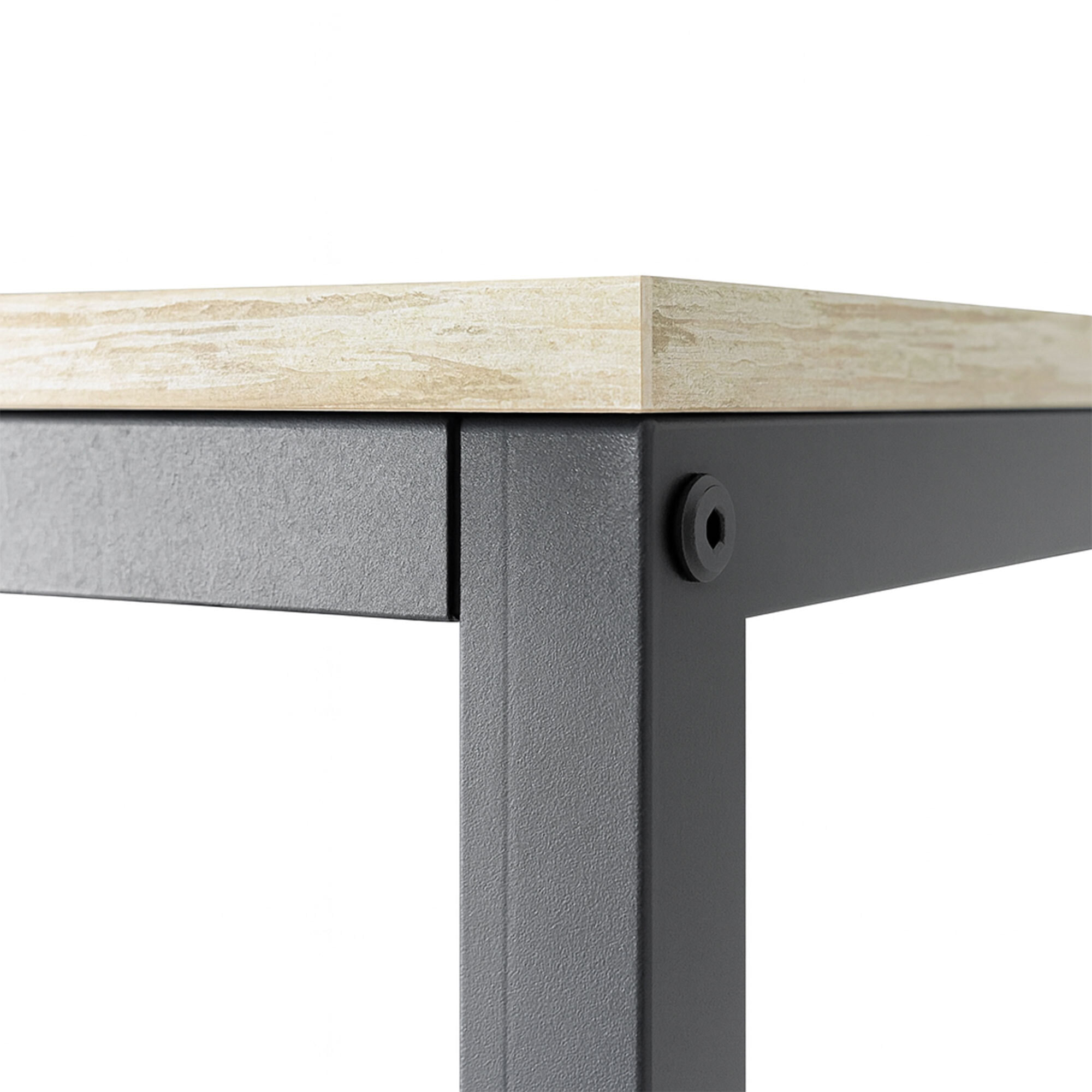 Ganbaru - Libreria scaffale a 6 ripiani 80x30xH180 cm in stile industrial bleach