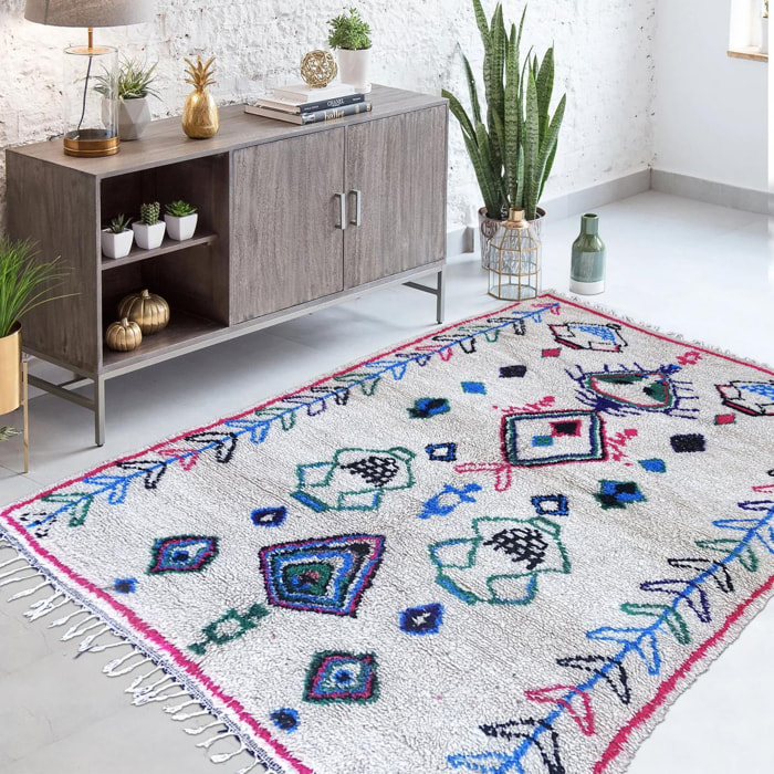 Authentique tapis berbère fait à la main en laine MEJE