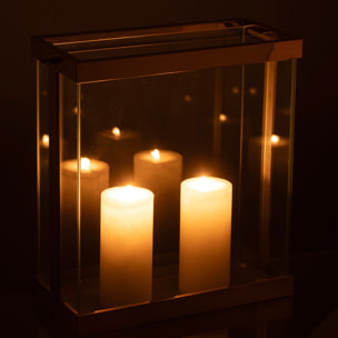 J-Line lanterne Rectangle Enma - fer/verre - or - small