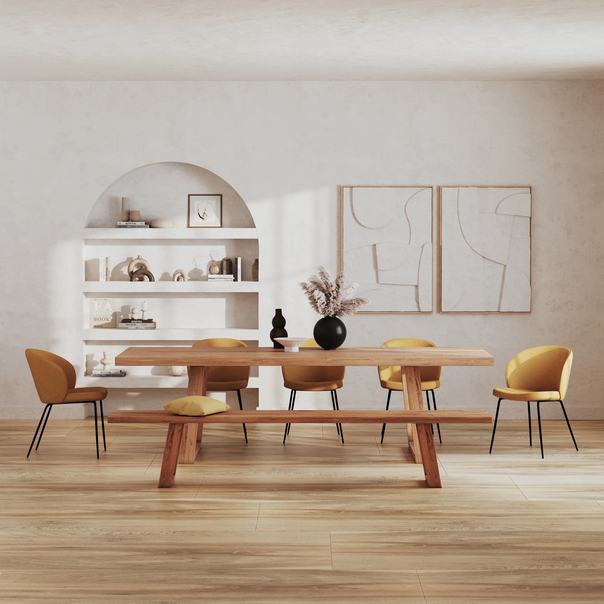 Table rectangulaire 10 personnes en bois de teck recyclé 260 cm - Marie