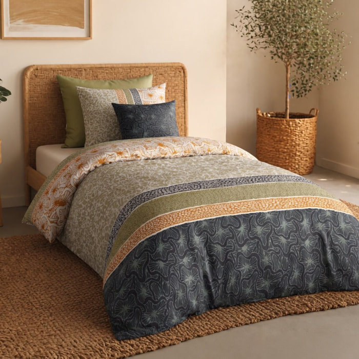 Parure percale housse de couette 100% coton 71fils bella