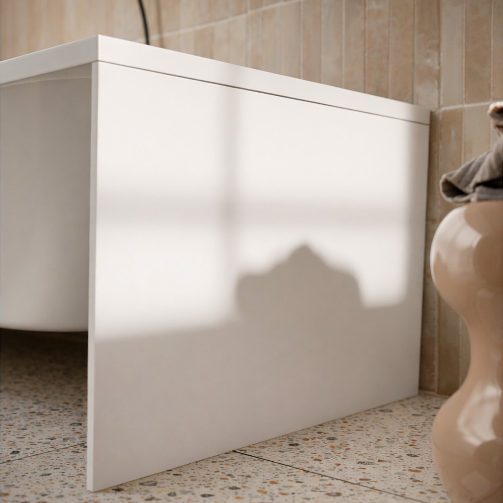 Tablier de Baignoire Blanc Mat 80x50x2.5 cm - 100% Acrylique