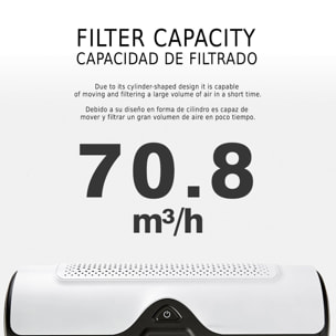 Purificador de aire para coche con filtrado HEPA para el reposa cabezas.