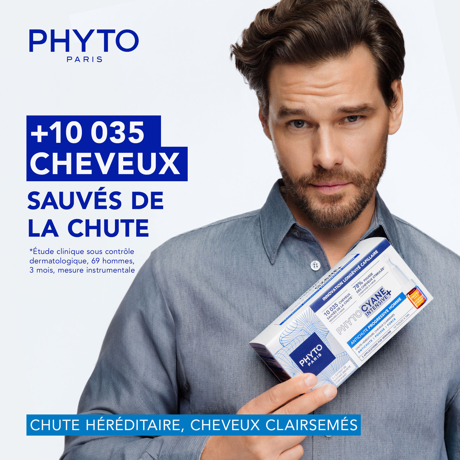 Phytocyane Intensive+ - Traitement Antichute Progressive Homme 12x5 ml